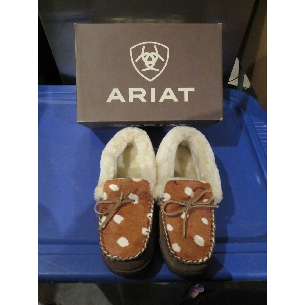 NWT Womens Brown Ariat Ivy Moccasin Bedroom  Shoes, 8 - Picture 2 of 3